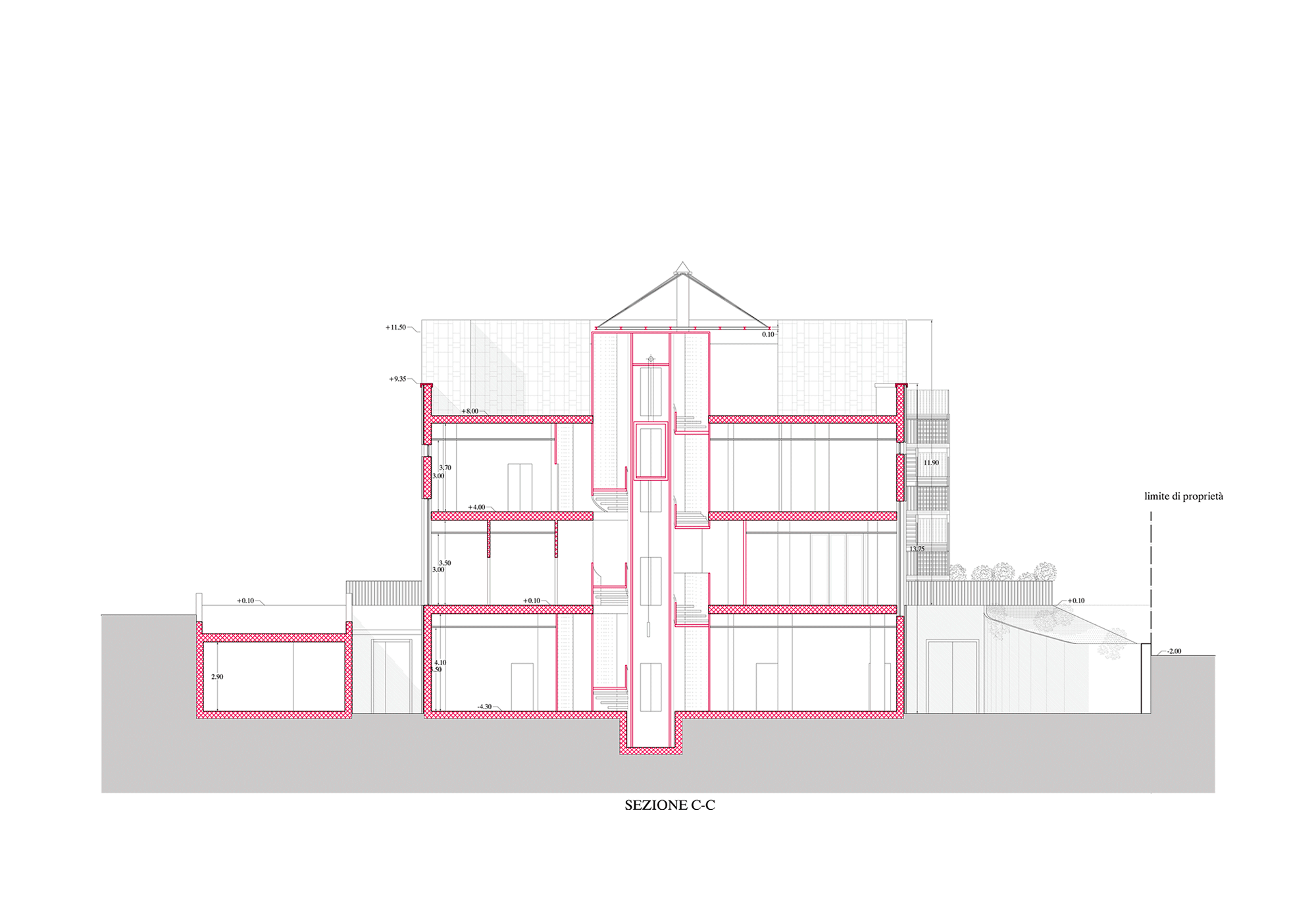 Progetto_Architetturalper un edificio polifunzionale_studio_Incaini_Ascoli_Piceno