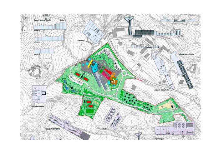 Stabilimento termale, progetto architettonico Acqusanta Terme